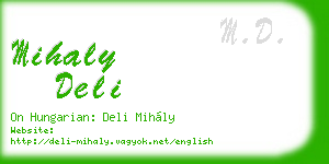 mihaly deli business card